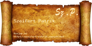 Szeifert Patrik névjegykártya